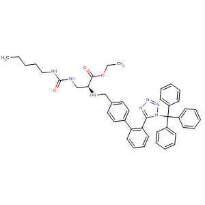 497934-06-2  L-Alanine,3-[[(pentylamino)carbonyl]amino]-N-[[2'-[1-(triphenylmethyl)-1H-tetrazol-5-yl][1,1'-biphenyl]-4-yl]methyl]-, ethyl ester