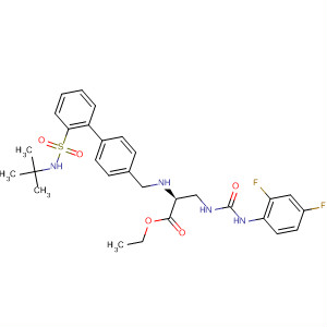 497934-18-6  L-Alanine,3-[[[(2,4-difluorophenyl)amino]carbonyl]amino]-N-[[2'-[[(1,1-dimethylethyl)amino]sulfonyl][1,1'-biphenyl]-4-yl]methyl]-, ethyl ester