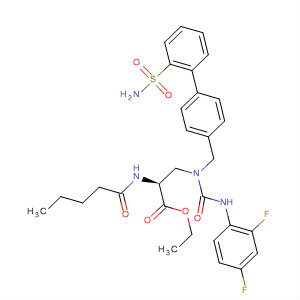 497934-20-0  L-Alanine,N-[[2'-(aminosulfonyl)[1,1'-biphenyl]-4-yl]methyl]-3-[[[(2,4-difluorophenyl)amino]carbonyl]amino]-N-(1-oxopentyl)-, ethyl ester