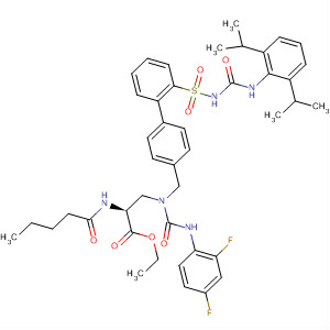 497934-21-1  L-Alanine,N-[[2'-[[[[[2,6-bis(1-methylethyl)phenyl]amino]carbonyl]amino]sulfonyl][1,1'-biphenyl]-4-yl]methyl]-3-[[[(2,4-difluorophenyl)amino]carbonyl]amino]-N-(1-oxopentyl)-, ethyl ester