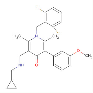 497953-70-5  4(1H)-Pyridinone,3-[[(cyclopropylmethyl)amino]methyl]-1-[(2,6-difluorophenyl)methyl]-5-(3-methoxyphenyl)-2,6-dimethyl-