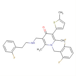 497954-17-3  4(1H)-Pyridinone,1-[(2,6-difluorophenyl)methyl]-3-[[[2-(2-fluorophenyl)ethyl]amino]methyl]-2,6-dimethyl-5-(5-methyl-2-thienyl)-