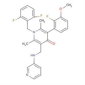 497954-36-6  4(1H)-Pyridinone,1-[(2,6-difluorophenyl)methyl]-3-(2-fluoro-3-methoxyphenyl)-2,6-dimethyl-5-[(3-pyridinylamino)methyl]-