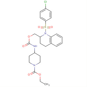 497958-28-8  1-Piperidinecarboxylic acid,4-[[[[1-[(4-chlorophenyl)sulfonyl]-1,2,3,4-tetrahydro-2-quinolinyl]methoxy]carbonyl]amino]-, ethyl ester