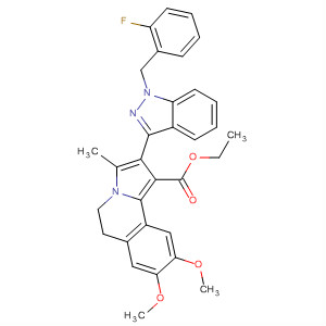 497961-86-1  Pyrrolo[2,1-a]isoquinoline-1-carboxylic acid,2-[1-[(2-fluorophenyl)methyl]-1H-indazol-3-yl]-5,6-dihydro-8,9-dimethoxy-3-methyl-, ethyl ester
