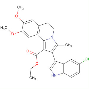 497962-07-9  Pyrrolo[2,1-a]isoquinoline-1-carboxylic acid,2-(5-chloro-1H-indol-3-yl)-5,6-dihydro-8,9-dimethoxy-3-methyl-, ethylester