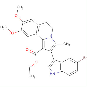 497962-08-0  Pyrrolo[2,1-a]isoquinoline-1-carboxylic acid,2-(5-bromo-1H-indol-3-yl)-5,6-dihydro-8,9-dimethoxy-3-methyl-, ethylester