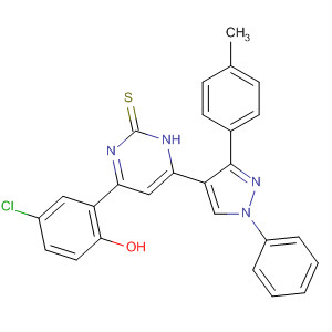 497963-00-5  2(1H)-Pyrimidinethione,4-(5-chloro-2-hydroxyphenyl)-6-[3-(4-methylphenyl)-1-phenyl-1H-pyrazol-4-yl]-