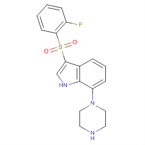 497963-74-3  1H-Indole, 3-[(2-fluorophenyl)sulfonyl]-7-(1-piperazinyl)-