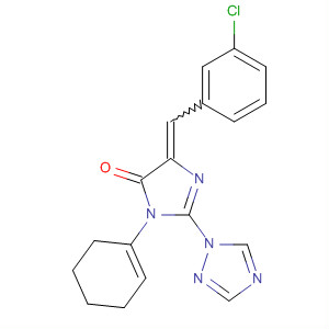 498568-09-5  4H-Imidazol-4-one,5-[(3-chlorophenyl)methylene]-3,5-dihydro-3-phenyl-2-(1H-1,2,4-triazol-1-yl)-