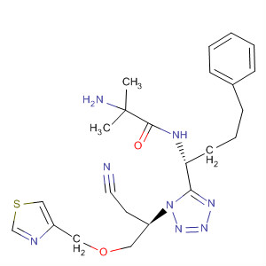498576-27-5  Propanamide,2-amino-N-[(1R)-1-[1-[(1R)-1-(cyanomethyl)-2-(4-thiazolylmethoxy)ethyl]-1H-tetrazol-5-yl]-4-phenylbutyl]-2-methyl-