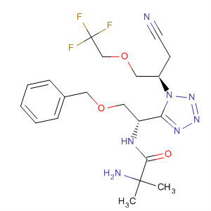 498576-29-7  Propanamide,2-amino-N-[(1S)-1-[1-[(1R)-1-(cyanomethyl)-2-(2,2,2-trifluoroethoxy)ethyl]-1H-tetrazol-5-yl]-2-(phenylmethoxy)ethyl]-2-methyl-
