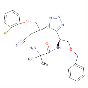 498576-38-8  Propanamide,2-amino-N-[(1S)-1-[1-[(1R)-2-cyano-1-[(2-fluorophenoxy)methyl]ethyl]-1H-tetrazol-5-yl]-2-(phenylmethoxy)ethyl]-2-methyl-