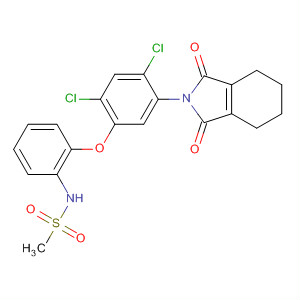 499122-86-0  Methanesulfonamide,N-[2-[2,4-dichloro-5-(1,3,4,5,6,7-hexahydro-1,3-dioxo-2H-isoindol-2-yl)phenoxy]phenyl]-