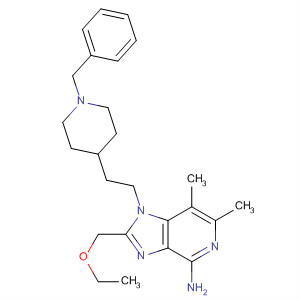 499127-10-5  1H-Imidazo[4,5-c]pyridin-4-amine,2-(ethoxymethyl)-6,7-dimethyl-1-[2-[1-(phenylmethyl)-4-piperidinyl]ethyl]-