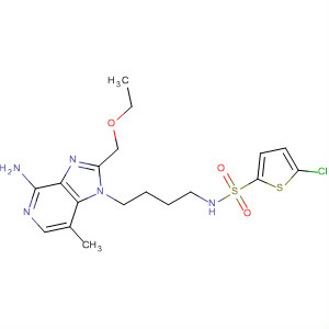 499128-63-1  2-Thiophenesulfonamide,N-[4-[4-amino-2-(ethoxymethyl)-7-methyl-1H-imidazo[4,5-c]pyridin-1-yl]butyl]-5-chloro-