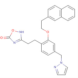 499154-28-8  1,2,4-Oxadiazol-5(2H)-one,3-[2-[2-[2-(2-naphthalenyl)ethoxy]-4-(1H-pyrazol-1-ylmethyl)phenyl]ethyl]-