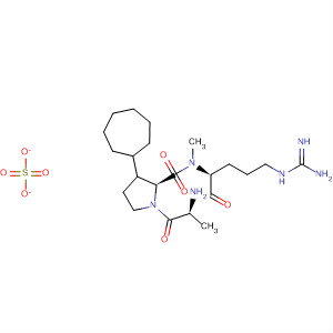 499158-58-6  L-Prolinamide,3-cycloheptyl-N-methyl-D-alanyl-N-[(1S)-4-[(aminoiminomethyl)amino]-1-formylbutyl]-, sulfate (1:1)