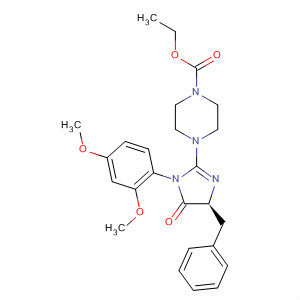 499199-56-3  1-Piperazinecarboxylic acid,4-[(4S)-1-(2,4-dimethoxyphenyl)-4,5-dihydro-5-oxo-4-(phenylmethyl)-1H-imidazol-2-yl]-, ethyl ester