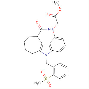 499221-28-2  Acetic acid,[[10-(aminocarbonyl)-5,6,7,8,9,10-hexahydro-5-[[2-(methylsulfonyl)phenyl]methyl]cyclohept[b]indol-1-yl]oxy]-, methyl ester