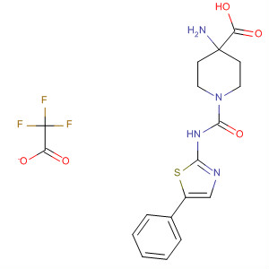 499240-91-4  4-Piperidinecarboxylic acid,4-amino-1-[[(5-phenyl-2-thiazolyl)amino]carbonyl]-,mono(trifluoroacetate)