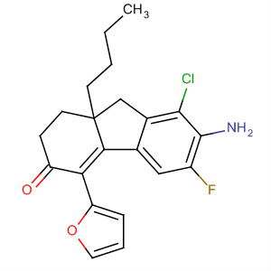 499241-47-3  3H-Fluoren-3-one,7-amino-9a-butyl-8-chloro-6-fluoro-4-(2-furanyl)-1,2,9,9a-tetrahydro-