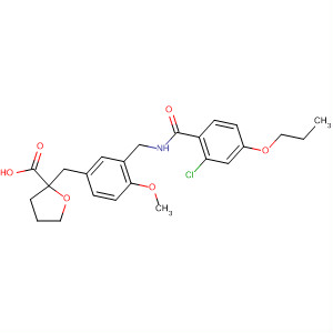 499787-48-3  2-Furancarboxylic acid,2-[[3-[[(2-chloro-4-propoxybenzoyl)amino]methyl]-4-methoxyphenyl]methyl]tetrahydro-