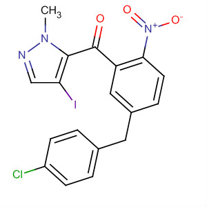 499792-01-7  Methanone,[5-[(4-chlorophenyl)methyl]-2-nitrophenyl](4-iodo-1-methyl-1H-pyrazol-5-yl)-