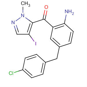 499792-02-8  Methanone,[2-amino-5-[(4-chlorophenyl)methyl]phenyl](4-iodo-1-methyl-1H-pyrazol-5-yl)-