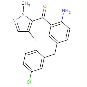499792-07-3  Methanone,[2-amino-5-[(3-chlorophenyl)methyl]phenyl](4-iodo-1-methyl-1H-pyrazol-5-yl)-