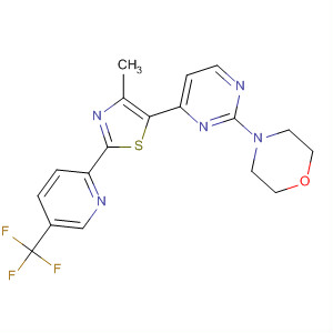 499796-34-8  Morpholine,4-[4-[4-methyl-2-[5-(trifluoromethyl)-2-pyridinyl]-5-thiazolyl]-2-pyrimidinyl]-