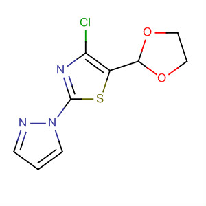 499796-82-6  Thiazole, 4-chloro-5-(1,3-dioxolan-2-yl)-2-(1H-pyrazol-1-yl)-