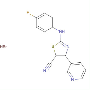 499984-51-9  5-Thiazolecarbonitrile, 2-[(4-fluorophenyl)amino]-4-(3-pyridinyl)-,monohydrobromide