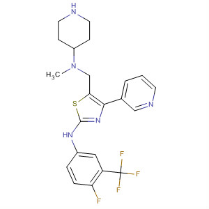 499984-61-1  4-Piperidinamine,N-[[2-[[4-fluoro-3-(trifluoromethyl)phenyl]amino]-4-(3-pyridinyl)-5-thiazolyl]methyl]-1-methyl-