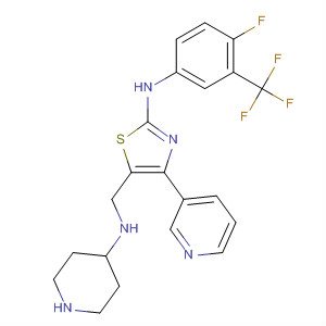 499984-66-6  4-Piperidinamine,N-[[2-[[4-fluoro-3-(trifluoromethyl)phenyl]amino]-4-(3-pyridinyl)-5-thiazolyl]methyl]-