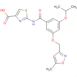 499989-41-2  4-Thiazolecarboxylic acid,2-[[3-(1-methylethoxy)-5-[(5-methyl-3-isoxazolyl)methoxy]benzoyl]amino]-