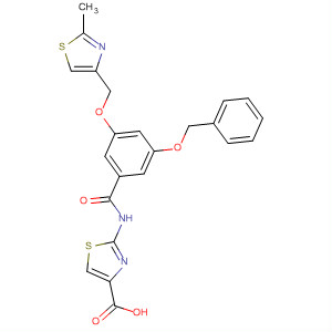 499989-48-9  4-Thiazolecarboxylic acid,2-[[3-[(2-methyl-4-thiazolyl)methoxy]-5-(phenylmethoxy)benzoyl]amino]-