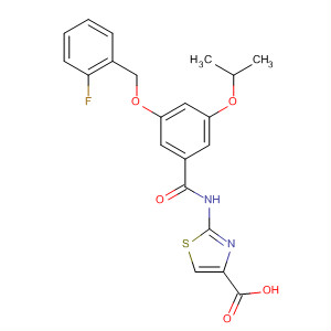 499989-71-8  4-Thiazolecarboxylic acid,2-[[3-[(2-fluorophenyl)methoxy]-5-(1-methylethoxy)benzoyl]amino]-