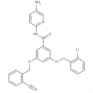 499990-97-5  Benzamide,N-(5-amino-2-pyridinyl)-3-[(2-chlorophenyl)methoxy]-5-[(2-cyanophenyl)methoxy]-