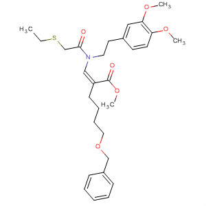 499993-10-1  Hexanoic acid,2-[[[2-(3,4-dimethoxyphenyl)ethyl][(ethylthio)acetyl]amino]methylene]-6-(phenylmethoxy)-, methyl ester, (2Z)-
