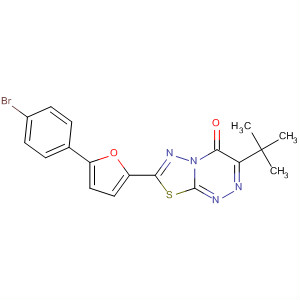 496044-05-4  4H-[1,3,4]Thiadiazolo[2,3-c][1,2,4]triazin-4-one,7-[5-(4-bromophenyl)-2-furanyl]-3-(1,1-dimethylethyl)-