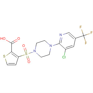 496051-39-9  2-Thiophenecarboxylic acid,3-[[4-[3-chloro-5-(trifluoromethyl)-2-pyridinyl]-1-piperazinyl]sulfonyl]-