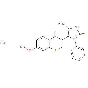 496051-54-8  2H-Imidazole-2-thione,1,3-dihydro-5-(7-methoxy-4H-1,4-benzothiazin-3-yl)-4-methyl-1-phenyl-,monohydrobromide