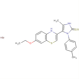 496051-59-3  2H-Imidazole-2-thione,5-(7-ethoxy-4H-1,4-benzothiazin-3-yl)-1,3-dihydro-4-methyl-1-(4-methylphenyl)-, monohydrobromide