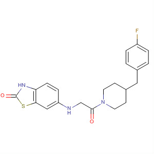 496057-67-1  Piperidine,1-[[(2,3-dihydro-2-oxo-6-benzothiazolyl)amino]acetyl]-4-[(4-fluorophenyl)methyl]-