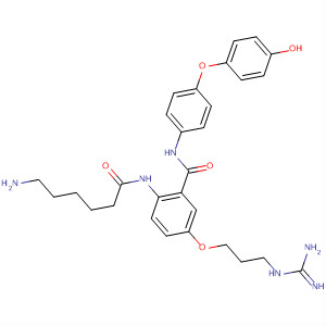 496064-18-7  Benzamide,5-[3-[(aminoiminomethyl)amino]propoxy]-2-[(6-amino-1-oxohexyl)amino]-N-[4-(4-hydroxyphenoxy)phenyl]-