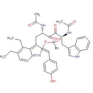 496801-91-3  L-Tryptophan, 2,2'-[(4-hydroxyphenyl)methylene]bis[N-acetyl-, diethylester