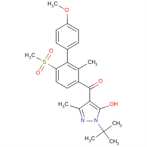 496805-54-0  Methanone,[1-(1,1-dimethylethyl)-5-hydroxy-3-methyl-1H-pyrazol-4-yl][4'-methoxy-2-methyl-6-(methylsulfonyl)[1,1'-biphenyl]-3-yl]-