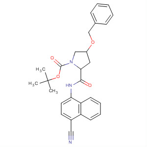 496841-43-1  1-Pyrrolidinecarboxylic acid,2-[[(4-cyano-1-naphthalenyl)amino]carbonyl]-4-(phenylmethoxy)-,1,1-dimethylethyl ester, (2S,4R)-