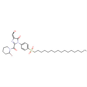 496846-86-7  Piperidine,1-[[1-[4-(hexadecylsulfonyl)phenyl]-4,5-dihydro-4-(hydroxymethylene)-5-oxo-1H-imidazol-2-yl]carbonyl]-, lithium salt